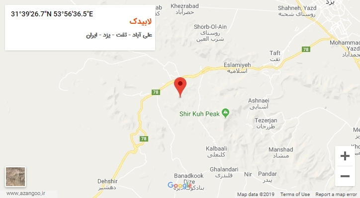 روستای لابیدک بر روی نقشه
