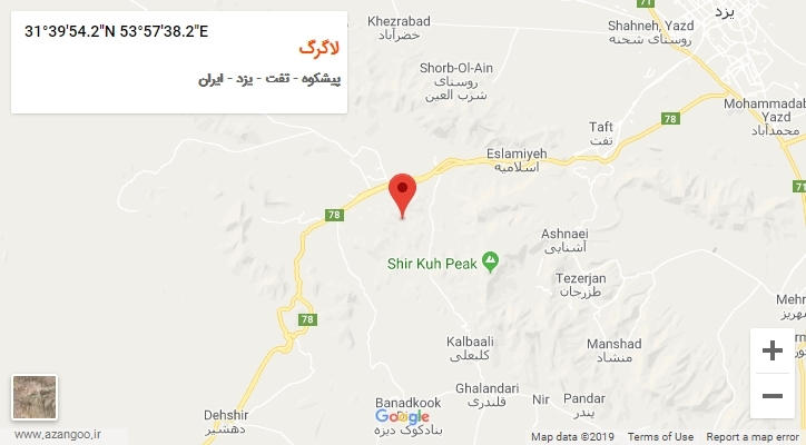 روستای لاگرگ بر روی نقشه