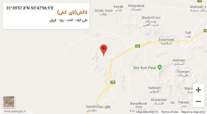 روستای لاکش(لای کش) بر روی نقشه