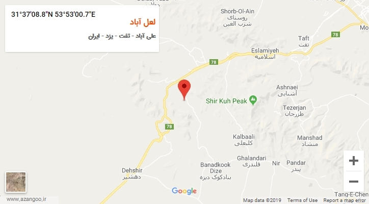 روستای لعل آباد بر روی نقشه