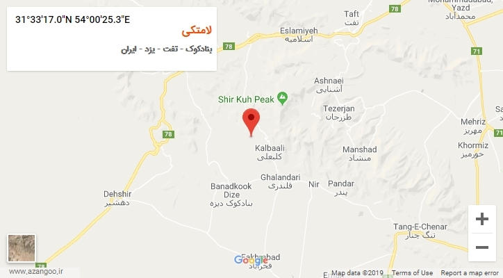 روستای لامتکی بر روی نقشه