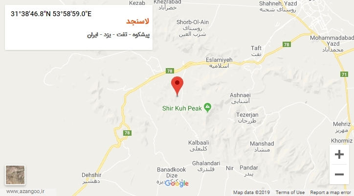 روستای لاسنجد بر روی نقشه