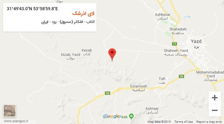 روستای لای اذرشک بر روی نقشه