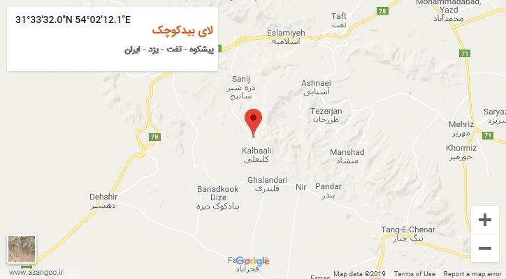 روستای لای بیدکوچک بر روی نقشه