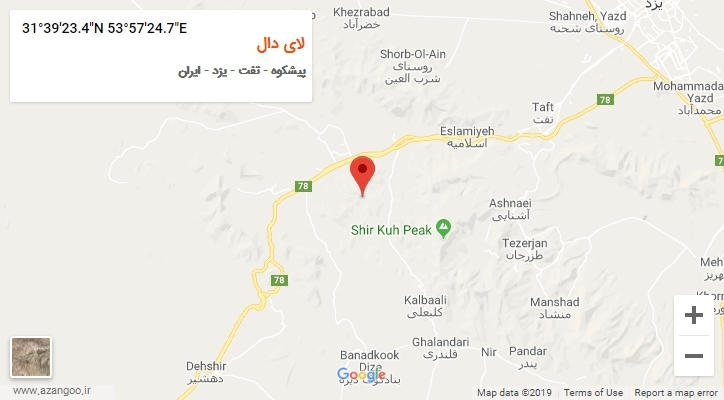 روستای لای دال بر روی نقشه