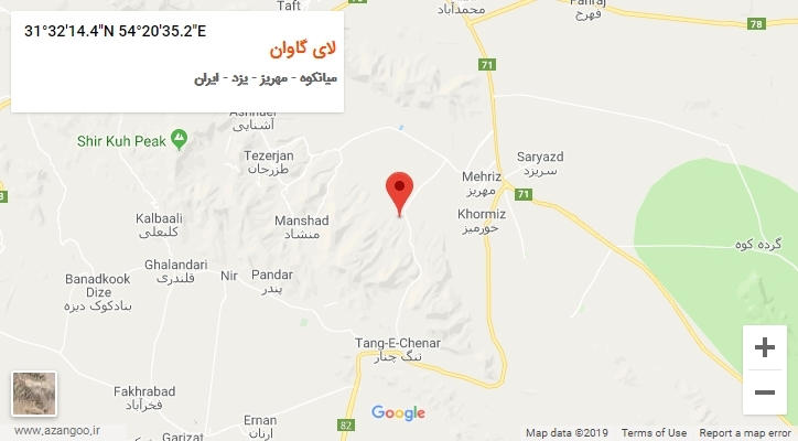 روستای لای گاوان بر روی نقشه