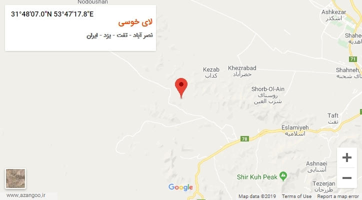 روستای لای خوسی بر روی نقشه