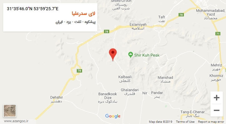 روستای لای سدرعلیا بر روی نقشه