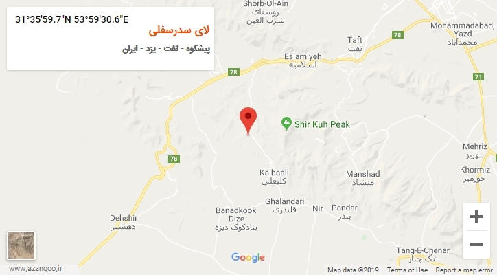 روستای لای سدرسفلی بر روی نقشه