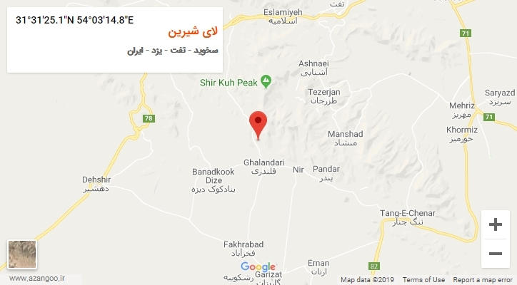 روستای لای شیرین بر روی نقشه