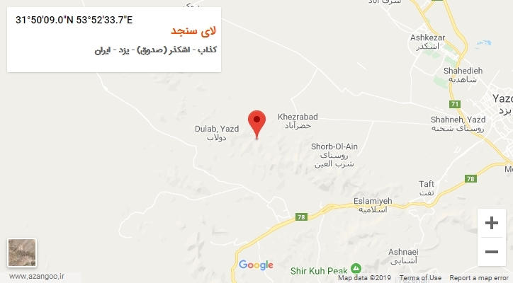 روستای لای سنجد بر روی نقشه