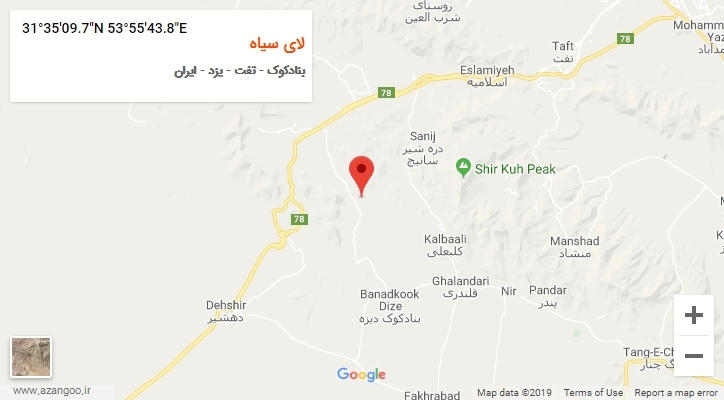 روستای لای سیاه بر روی نقشه