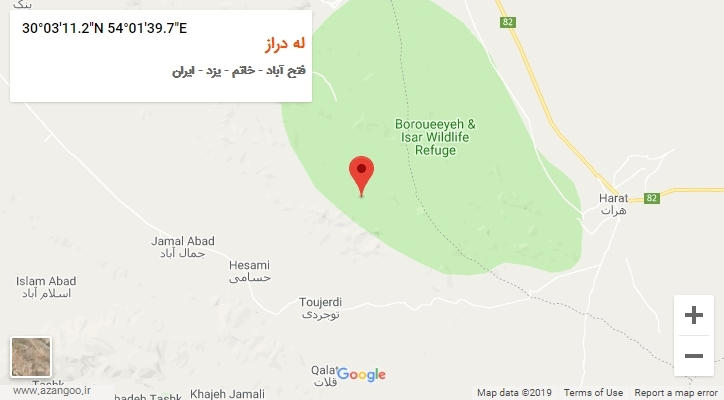 روستای له دراز بر روی نقشه