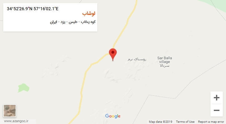 روستای لوشاب بر روی نقشه