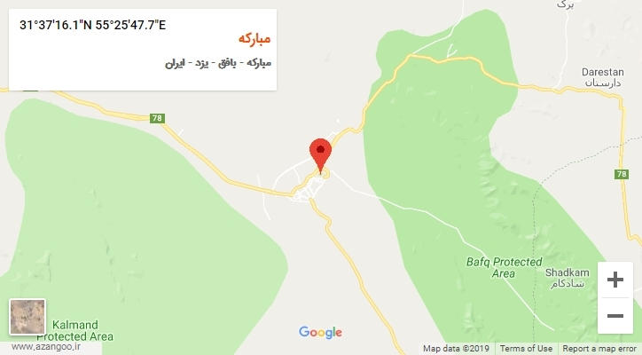 روستای مبارکه بر روی نقشه