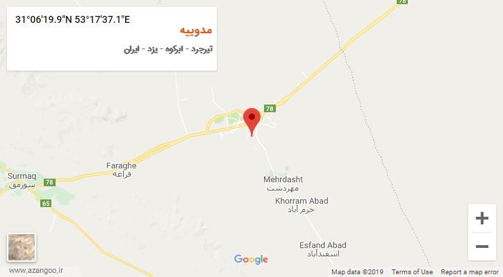 روستای مدوییه بر روی نقشه