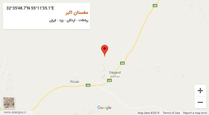 روستای مغستان اکبر بر روی نقشه
