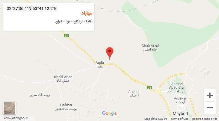روستای مهآباد بر روی نقشه