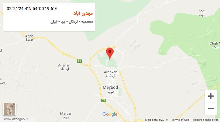 روستای مهدی آباد بر روی نقشه