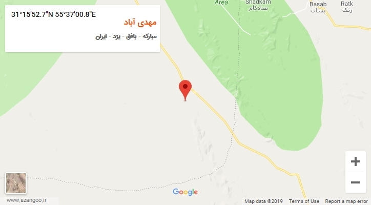 روستای مهدی آباد بر روی نقشه