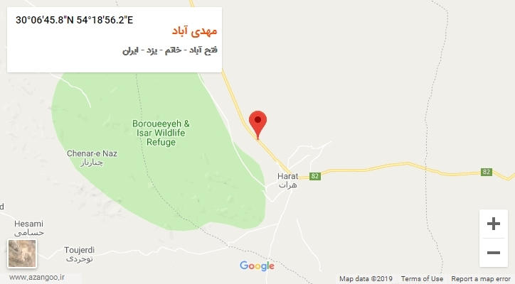 روستای مهدی آباد بر روی نقشه