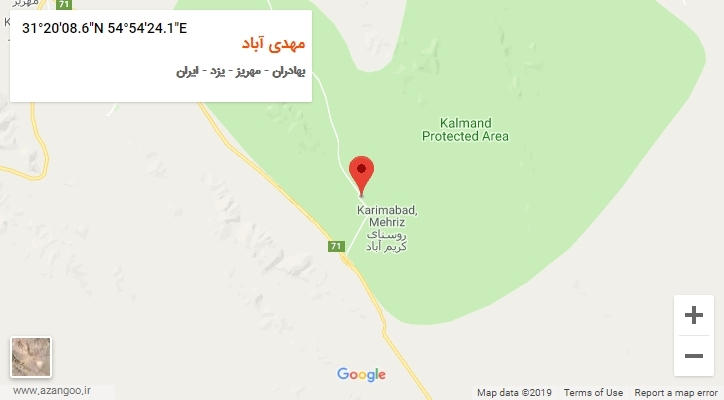 روستای مهدی آباد بر روی نقشه