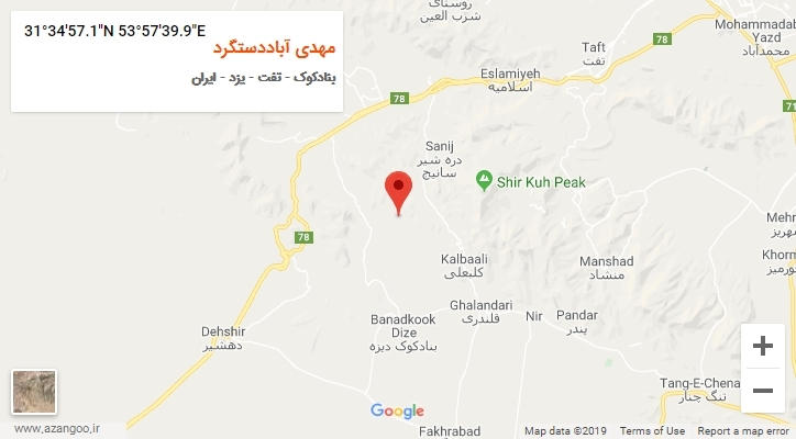 روستای مهدی آباددستگرد بر روی نقشه