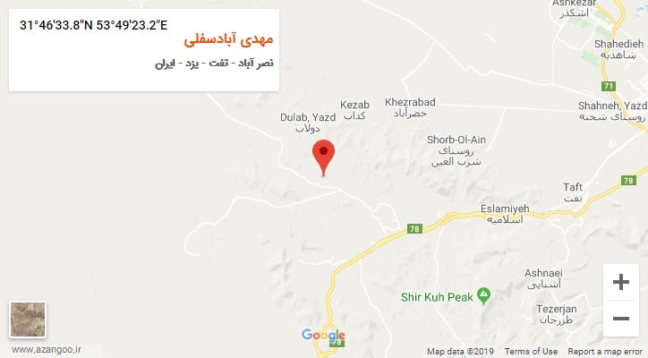 روستای مهدی آبادسفلی بر روی نقشه