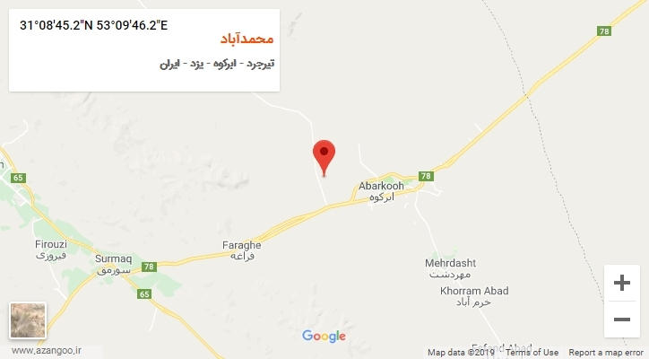 روستای محمدآباد بر روی نقشه