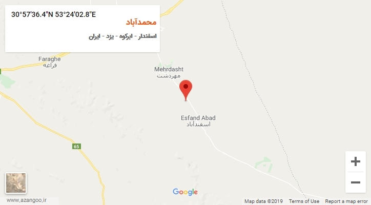روستای محمدآباد بر روی نقشه