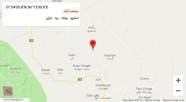 روستای محمدآباد بر روی نقشه