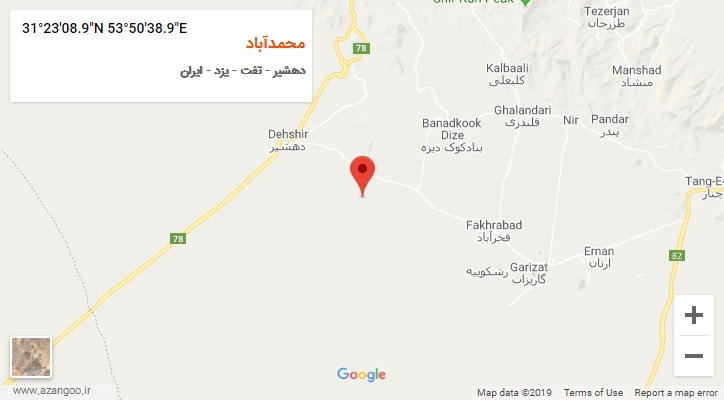روستای محمدآباد بر روی نقشه