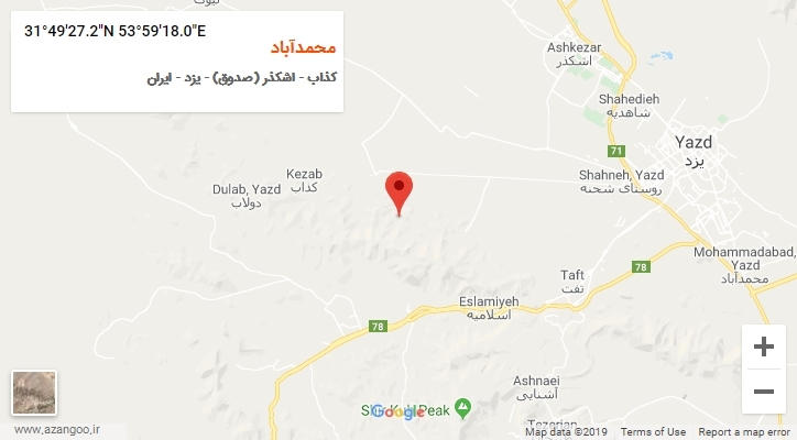 روستای محمدآباد بر روی نقشه