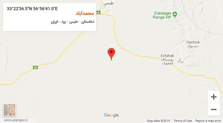 روستای محمدآباد بر روی نقشه