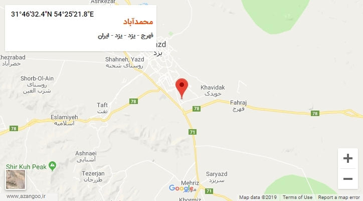 روستای محمدآباد بر روی نقشه