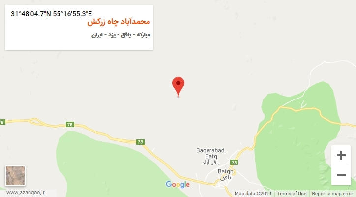 روستای محمدآباد چاه زرکش بر روی نقشه
