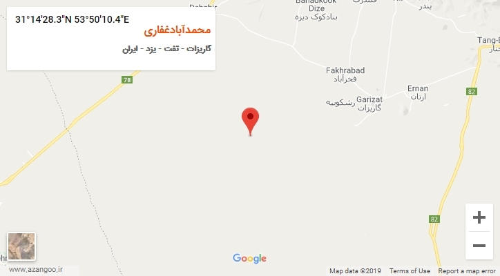 روستای محمدآبادغفاری بر روی نقشه