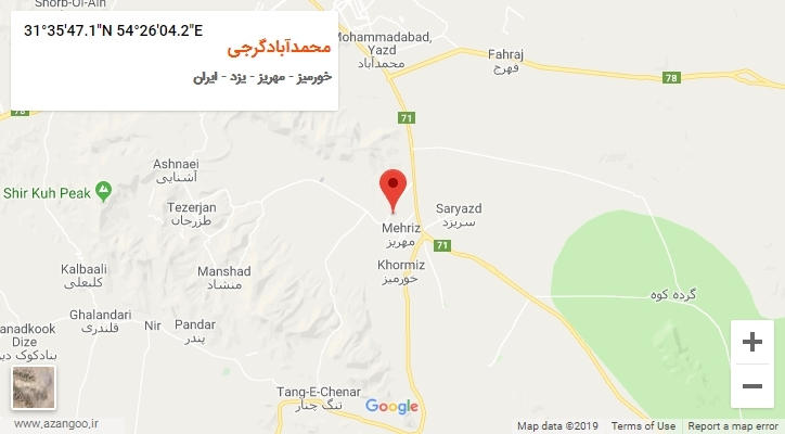 روستای محمدآبادگرجی بر روی نقشه