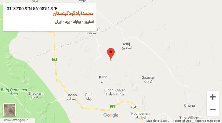 روستای محمدآبادگودگینستان بر روی نقشه