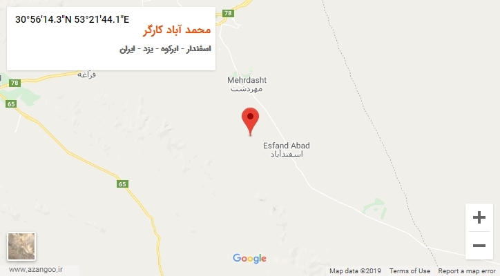 روستای محمد آباد کارگر بر روی نقشه