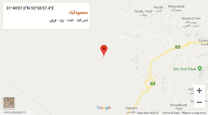 روستای محمودآباد بر روی نقشه