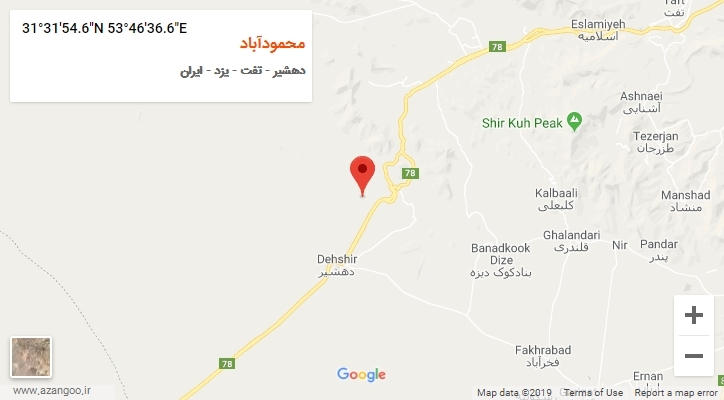 روستای محمودآباد بر روی نقشه