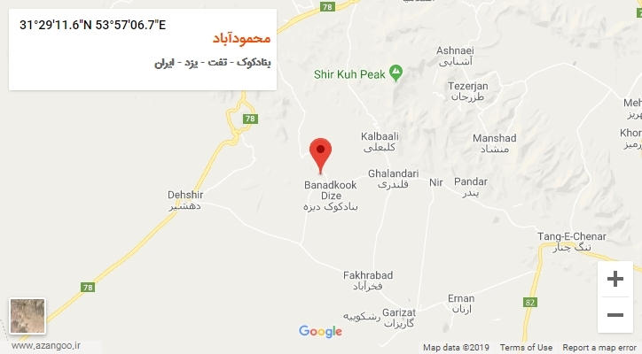 روستای محمودآباد بر روی نقشه