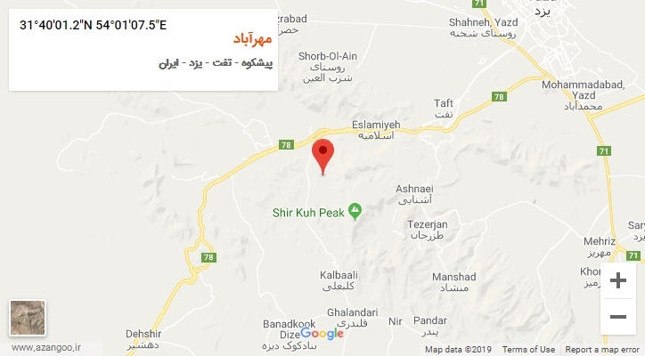 روستای مهرآباد بر روی نقشه