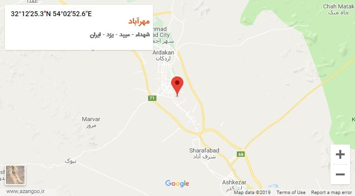 روستای مهرآباد بر روی نقشه