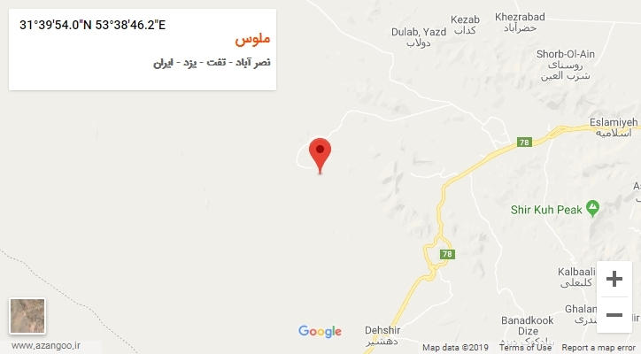 روستای ملوس بر روی نقشه