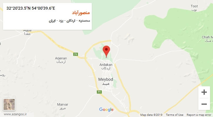 روستای منصورآباد بر روی نقشه