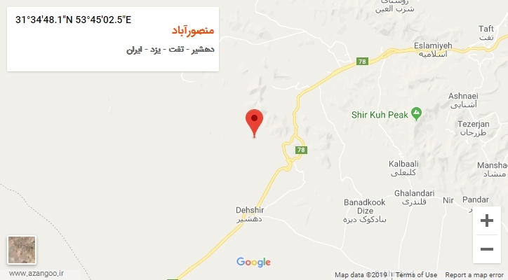 روستای منصورآباد بر روی نقشه