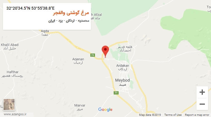 روستای مرغ گوشتی والفجر بر روی نقشه