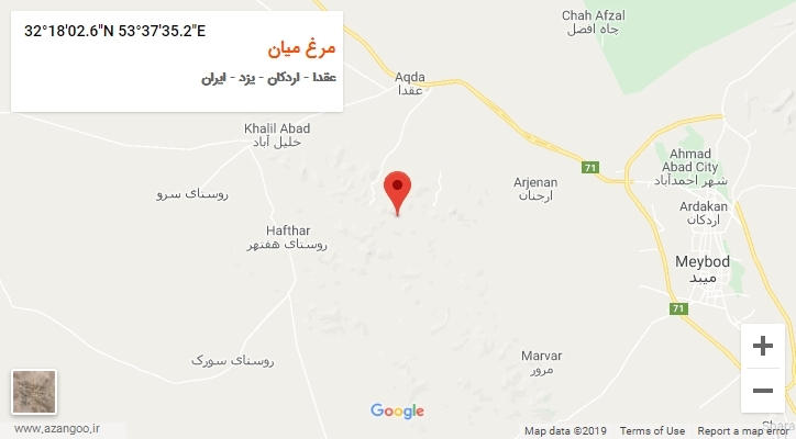 روستای مرغ میان بر روی نقشه